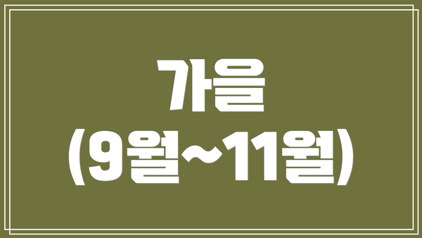 가을 (9월~11월)