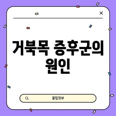 거북목 증후군의 원인