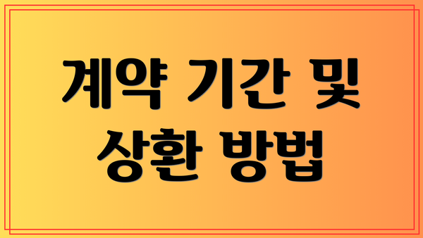 계약 기간 및 상환 방법