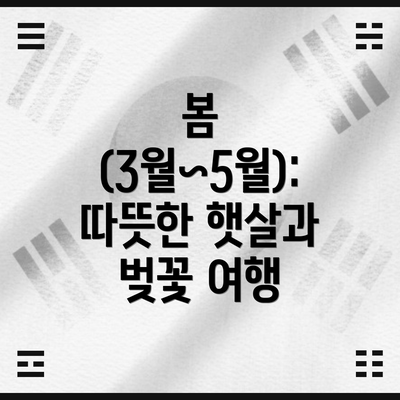 봄 (3월~5월): 따뜻한 햇살과 벚꽃 여행