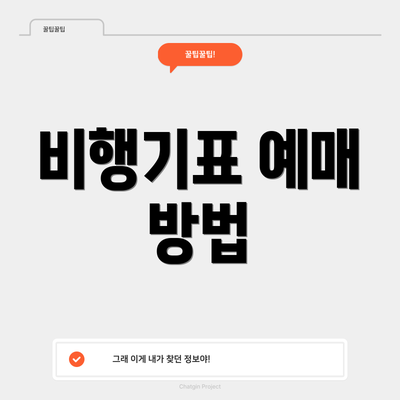 비행기표 예매 방법