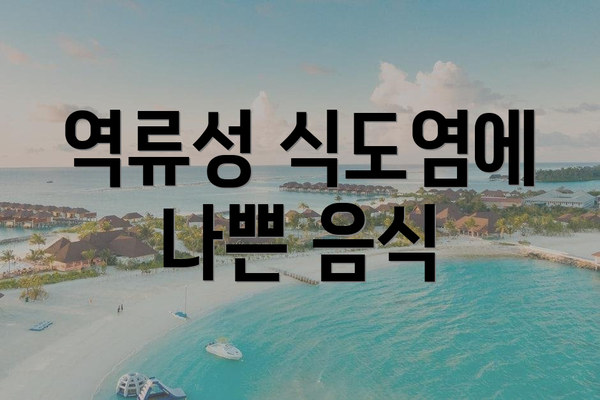 역류성 식도염에 나쁜 음식