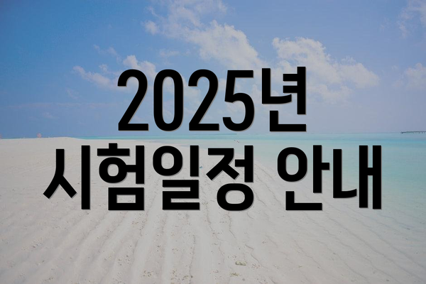 2025년 시험일정 안내