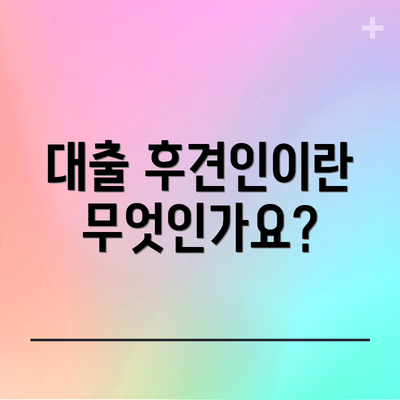 대출 후견인이란 무엇인가요?