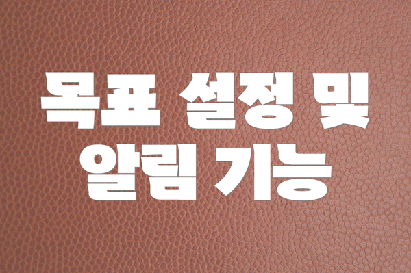 목표 설정 및 알림 기능