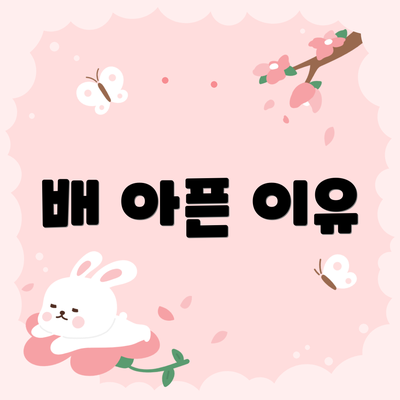 배 아픈 이유