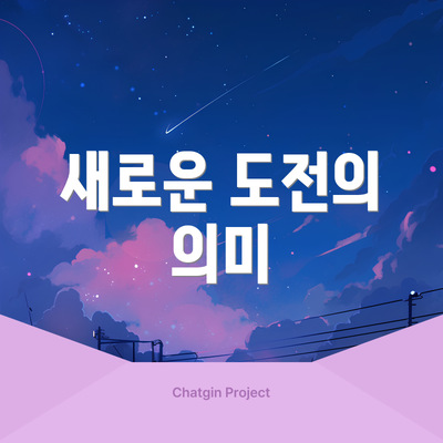 새로운 도전의 의미