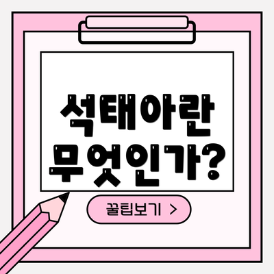석태아란 무엇인가?