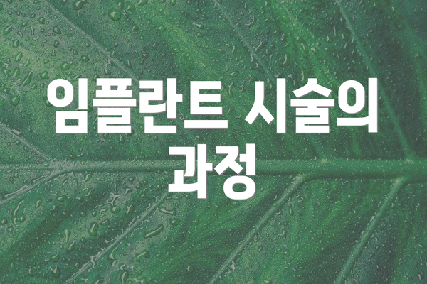 임플란트 시술의 과정