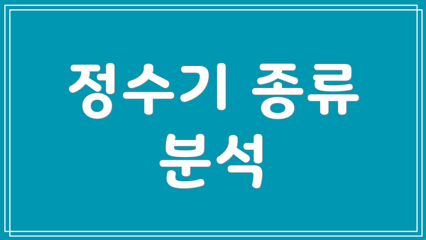 정수기 종류 분석