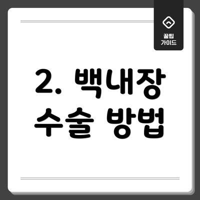 2. 백내장 수술 방법