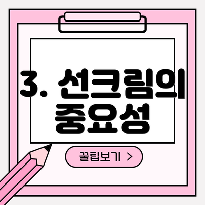 3. 선크림의 중요성
