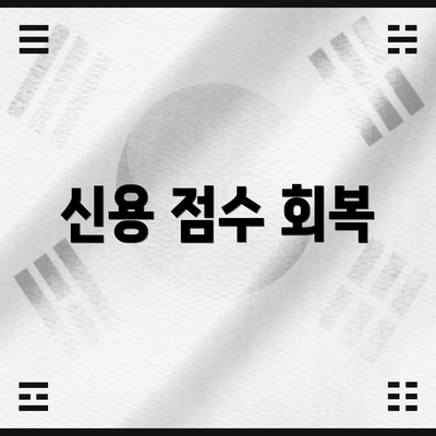 신용 점수 회복