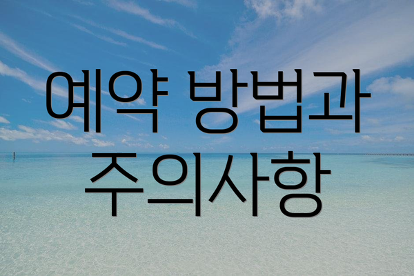 예약 방법과 주의사항