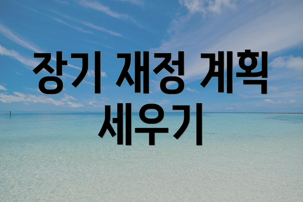 장기 재정 계획 세우기