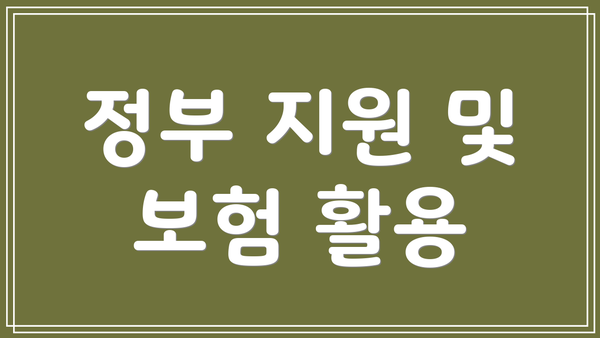 정부 지원 및 보험 활용