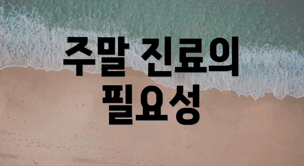 주말 진료의 필요성
