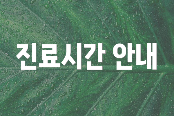 진료시간 안내