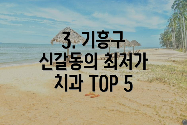 3. 기흥구 신갈동의 최저가 치과 TOP 5