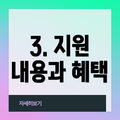 3. 지원 내용과 혜택