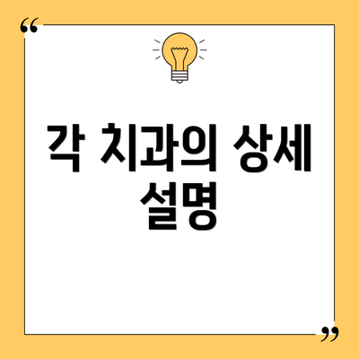 각 치과의 상세 설명