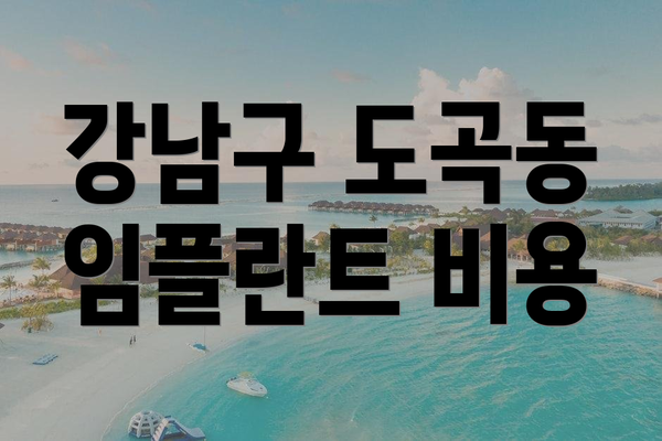 강남구 도곡동 임플란트 비용