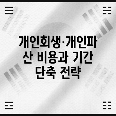 개인회생·개인파산 비용과 기간 단축 전략
