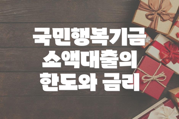 국민행복기금 소액대출의 한도와 금리