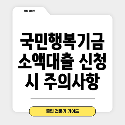 국민행복기금 소액대출 신청 시 주의사항