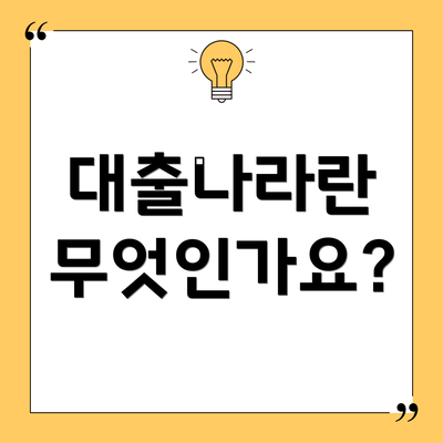 대출나라란 무엇인가요?