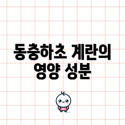 동충하초 계란의 영양 성분
