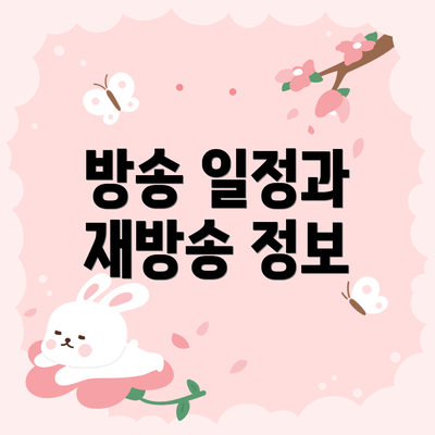 방송 일정과 재방송 정보