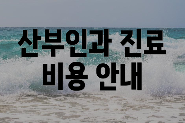 산부인과 진료 비용 안내