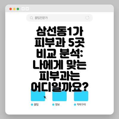 삼선동1가 피부과 5곳 비교 분석: 나에게 맞는 피부과는 어디일까요?