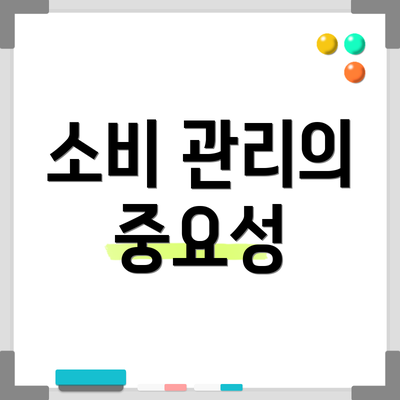 소비 관리의 중요성