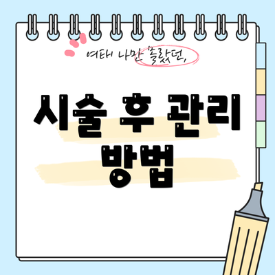 시술 후 관리 방법
