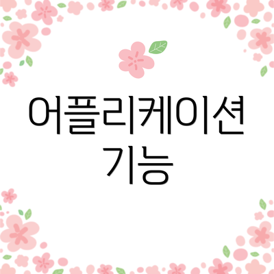 어플리케이션 기능