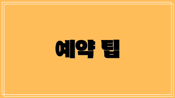예약 팁