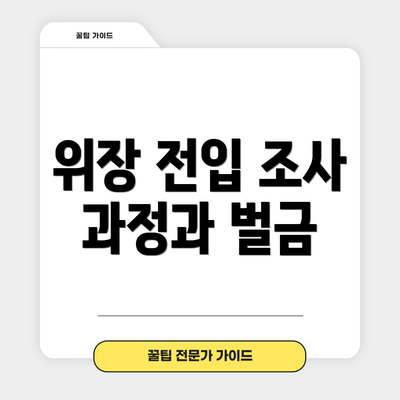 위장 전입 조사 과정과 벌금