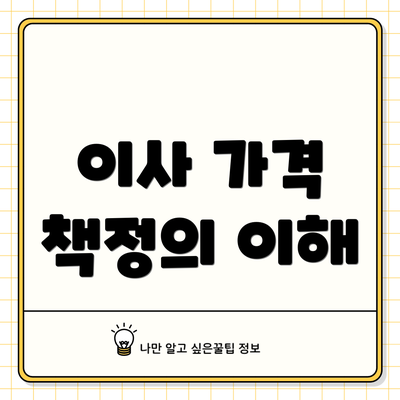 이사 가격 책정의 이해