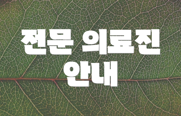 전문 의료진 안내