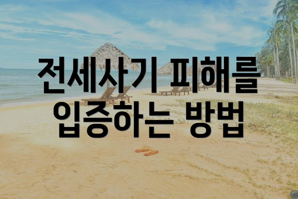 전세사기 피해를 입증하는 방법