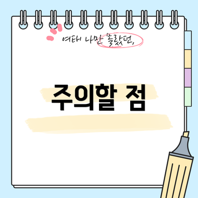 주의할 점
