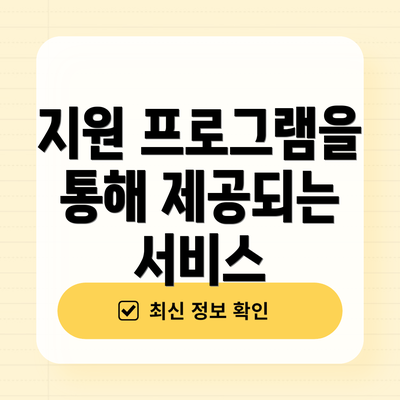 지원 프로그램을 통해 제공되는 서비스