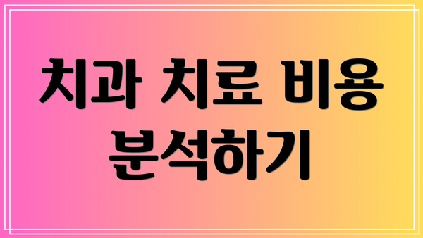 치과 치료 비용 분석하기
