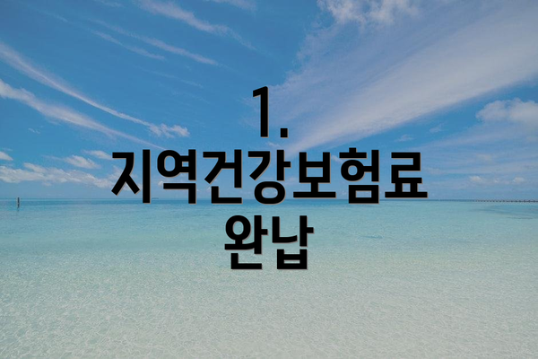1. 지역건강보험료 완납
