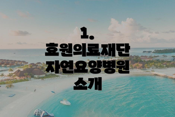 1. 효원의료재단 자연요양병원 소개