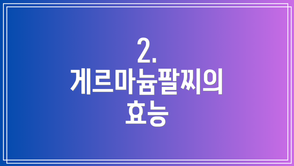 2. 게르마늄팔찌의 효능