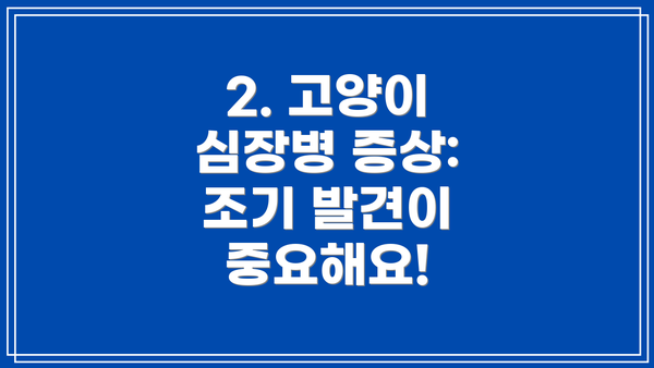 2. 고양이 심장병 증상: 조기 발견이 중요해요!