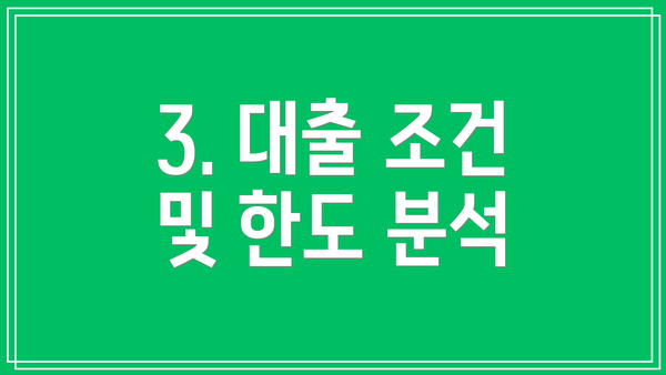 3. 대출 조건 및 한도 분석